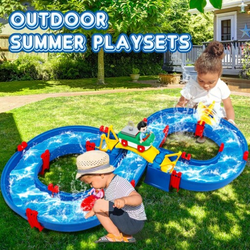 Kids enjoying the Outdoor Water Table Toys