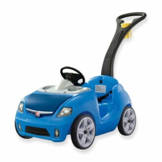 Blue push car toy with handle