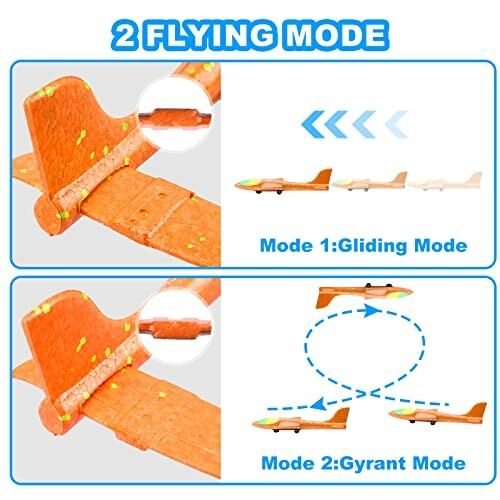 Foam plane with two flying modes: gliding and gyrant.