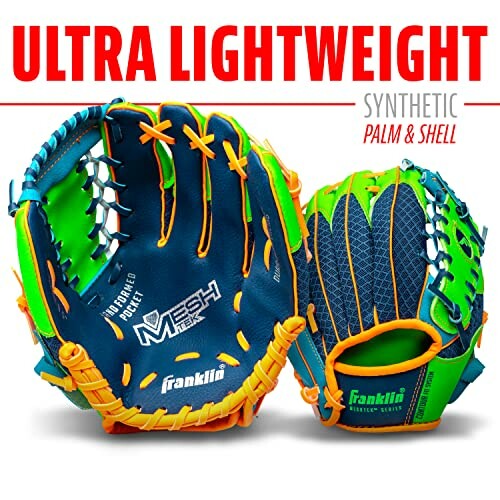 Franklin synthetic baseball glove, ultra lightweight design.