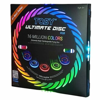 TOSY Ultimate Disc packaging with colorful LED design.