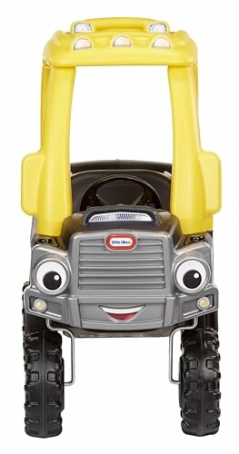 Yellow toy truck with a smiling face